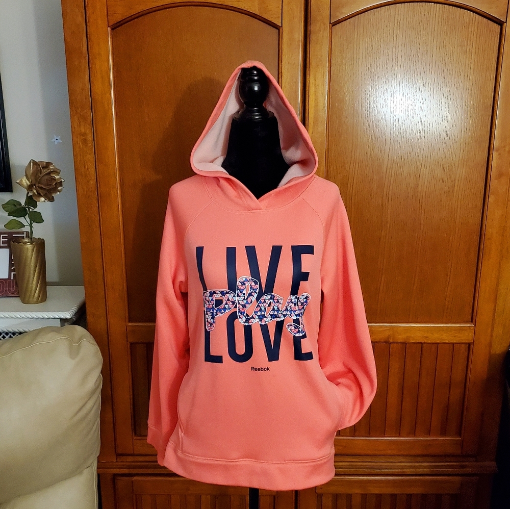 Reebok coral hooded sweatshirt. - Picture 1 of 4